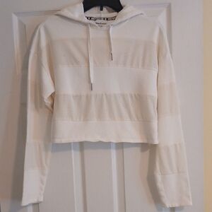 Juicy Couture Cream Cropped Hoodie Sweatshirt